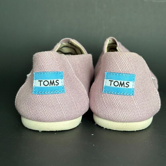 TOMS Shoes Slip On, Light Purple Womens Size 6M Canvas Boat Shoe *CLEAN - Picture 8 of 10